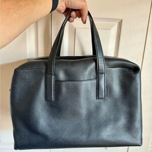 Away Travel Black Leather Everywhere Bag